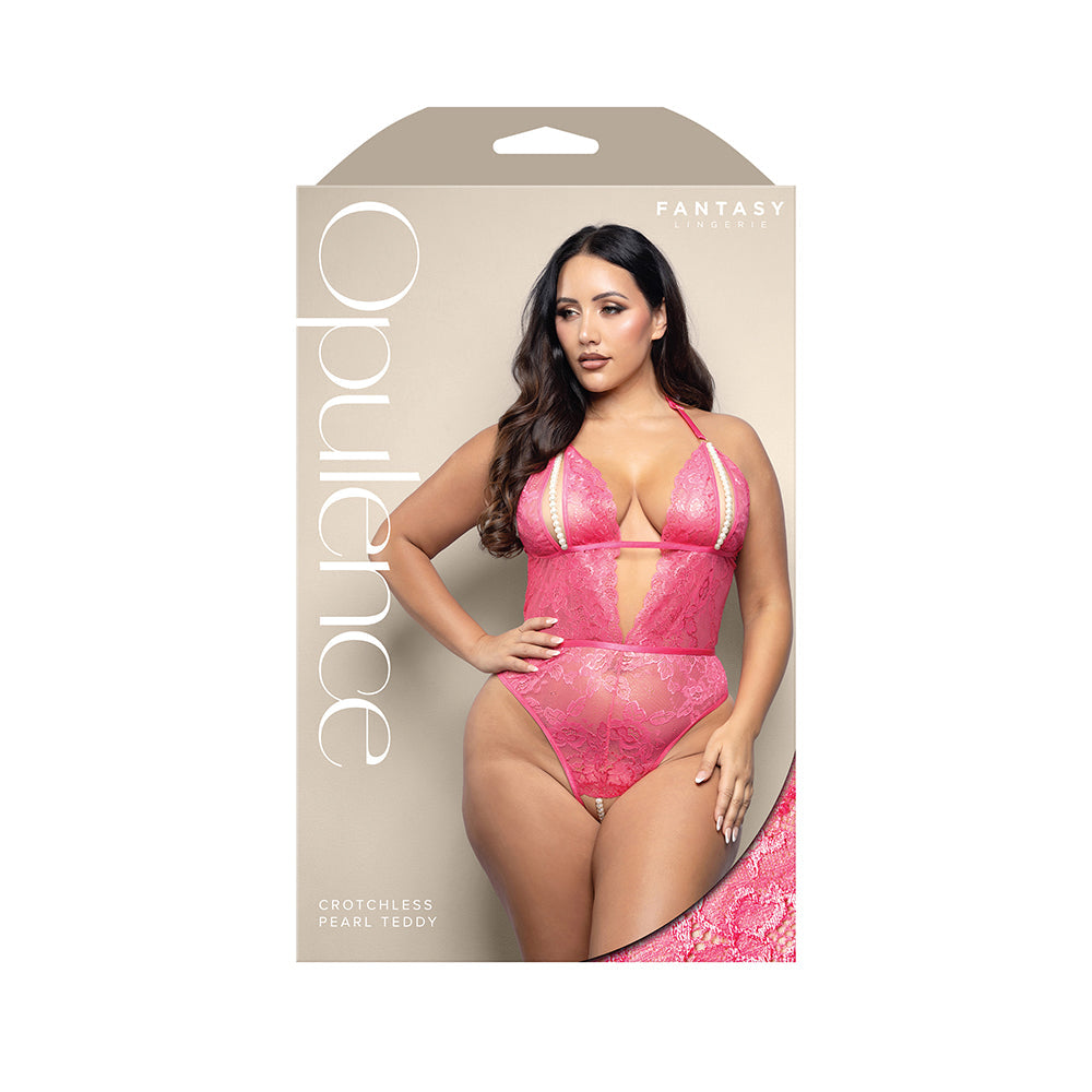 Opulence Split Cup Teddy with Pearl G-String - Queen Size